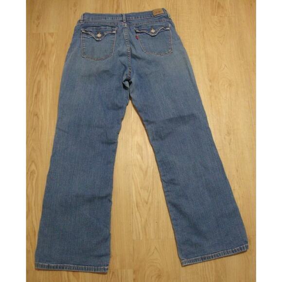 LEVI'S Jeans High Waist 30 x 29 Stretchy 512 Straight Leg Slimming Blue Denim - Picture 2 of 4